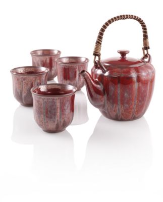Kabocha Red Metallic Tea Set